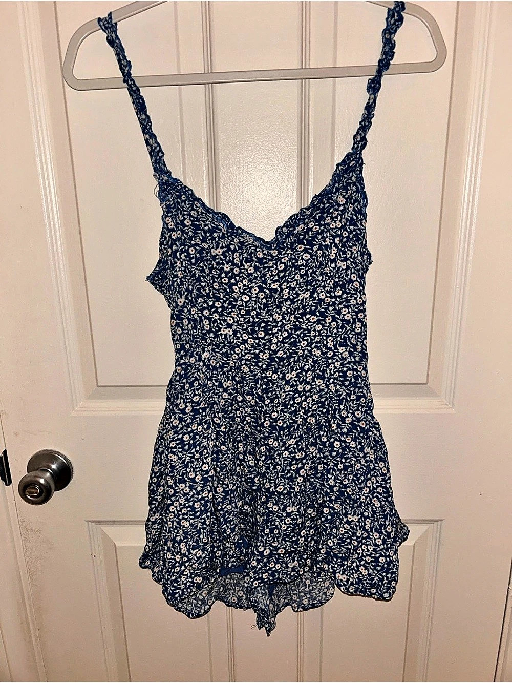 Princess Polly Thunderclouds Romper Floral Blue & White size 6